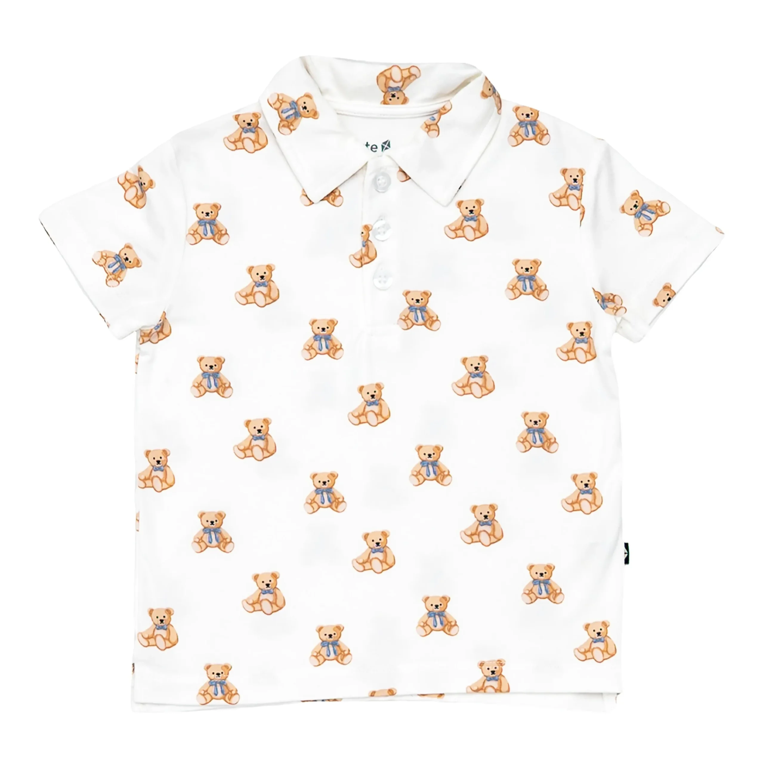 Toddler Short Sleeve Polo in Teddy Bear