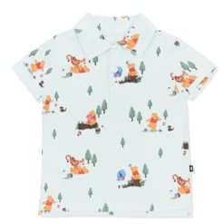 Toddler Short Sleeve Polo in Winnie the Pooh Hundred Acre Wood