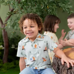 Toddler Short Sleeve Polo in Winnie the Pooh Hundred Acre Wood