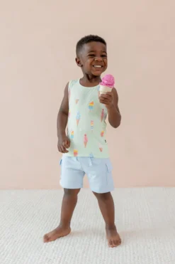 Toddler Tank Top in Mint Ice Cream
