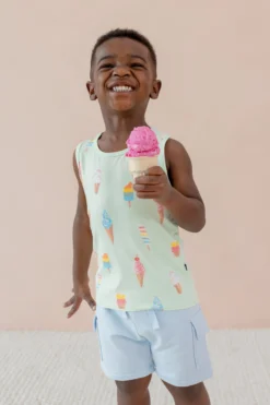 Toddler Tank Top in Mint Ice Cream