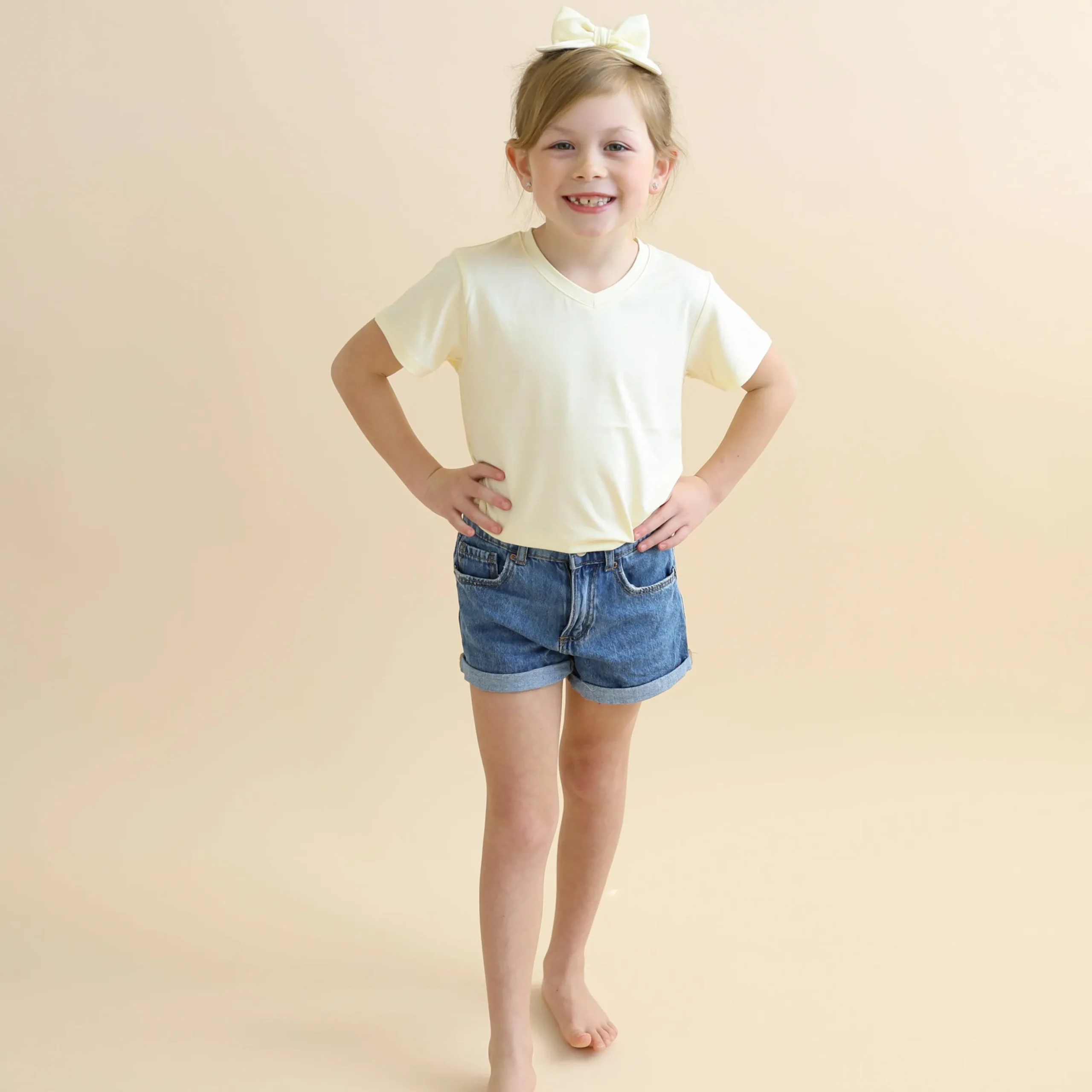 Toddler V-Neck Tee in Chamomile