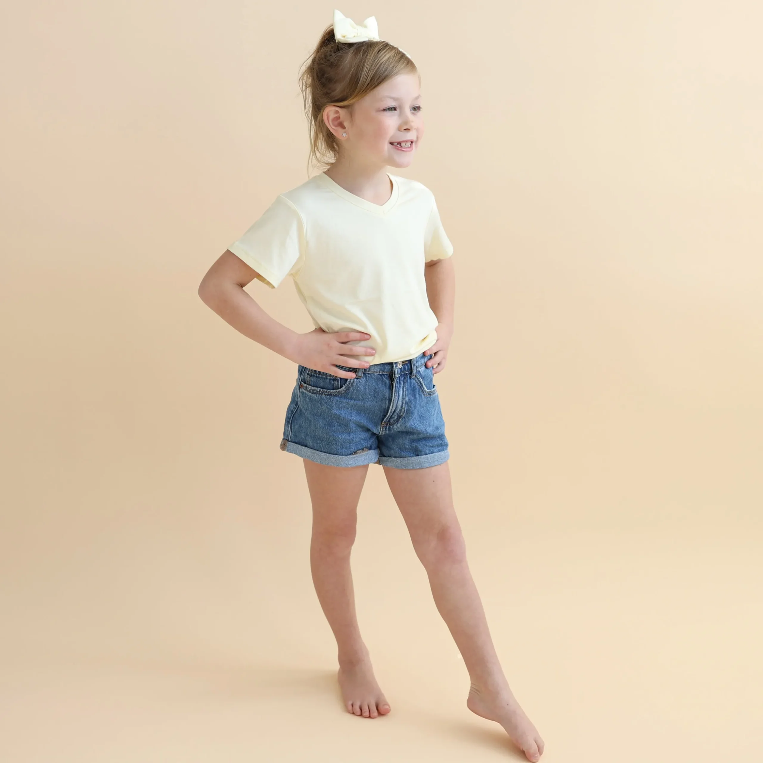 Toddler V-Neck Tee in Chamomile