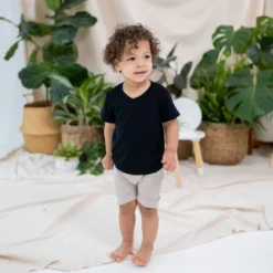 Toddler V-Neck Tee in Midnight