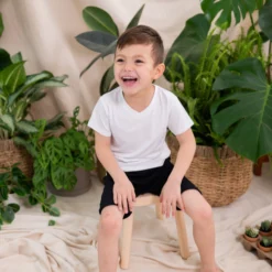 Toddler V-Neck Tee in Snow
