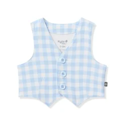 Tuxedo Vest in Gingham Breeze