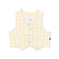Tuxedo Vest in Gingham Chamomile