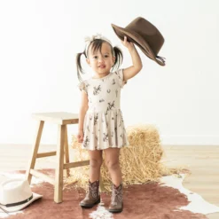 Twirl Bodysuit Dress in Classic Cowboy