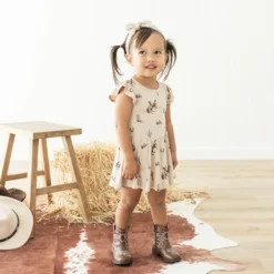 Twirl Bodysuit Dress in Classic Cowboy