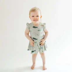 Twirl Bodysuit Dress in Fishing
