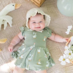 Twirl Bodysuit Dress in Silly Goose