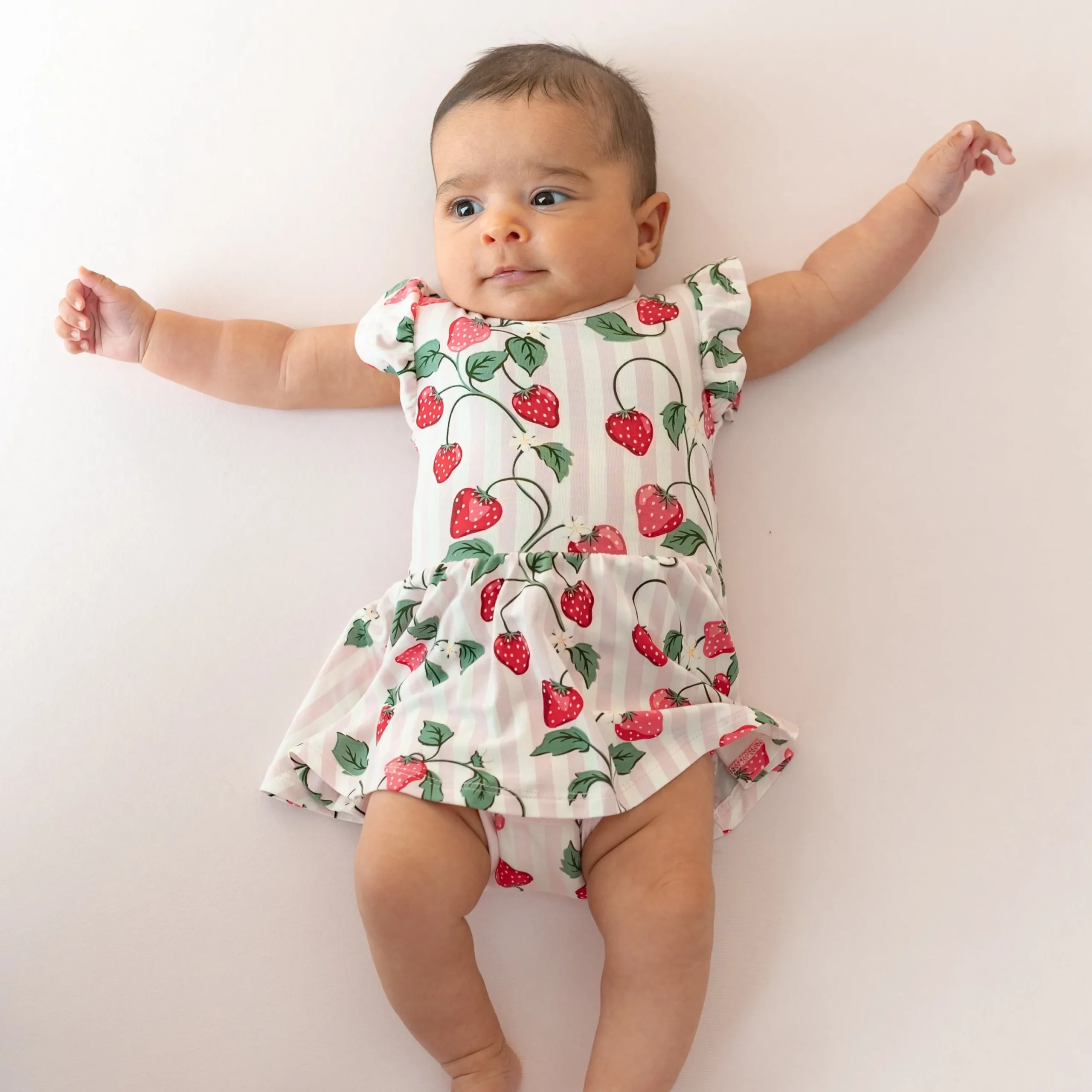 Twirl Bodysuit Dress in Strawberry Fields