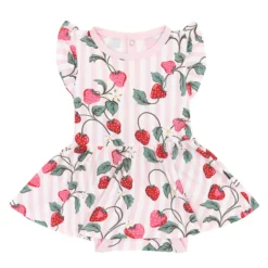 Twirl Bodysuit Dress in Strawberry Fields