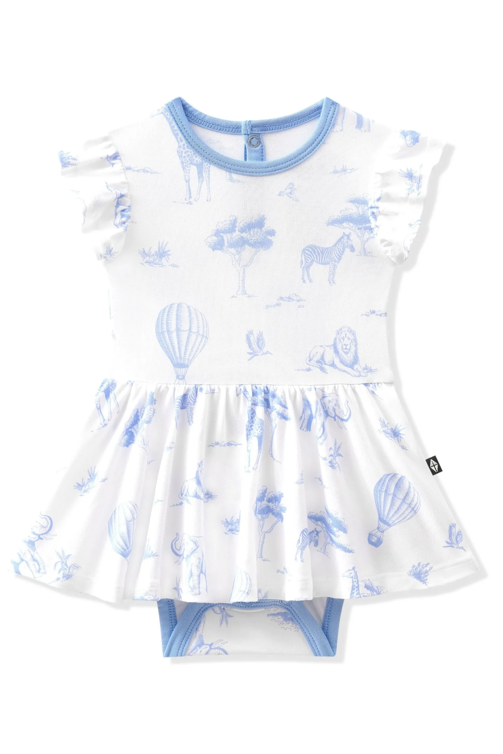 Twirl Bodysuit Dress in Toile Safari