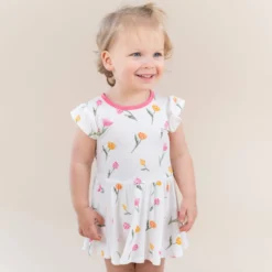Twirl Bodysuit Dress in Tulip
