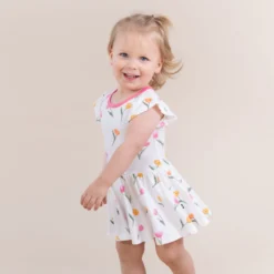 Twirl Bodysuit Dress in Tulip