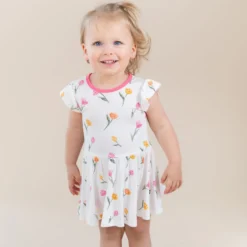 Twirl Bodysuit Dress in Tulip