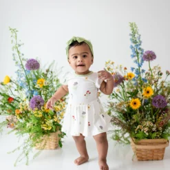 Twirl Bodysuit Dress in Wildflower