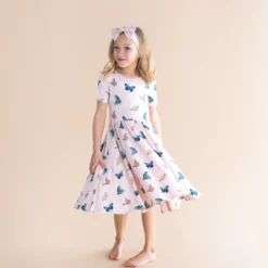 Twirl Dress in Blush Butterfly