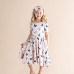 Twirl Dress in Blush Butterfly