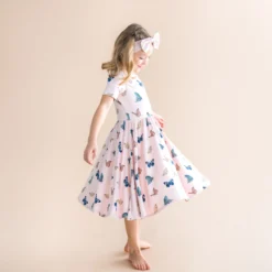Twirl Dress in Blush Butterfly