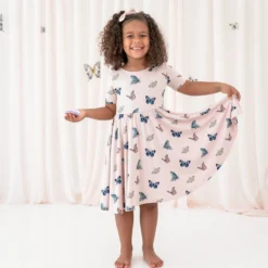 Twirl Dress in Blush Butterfly