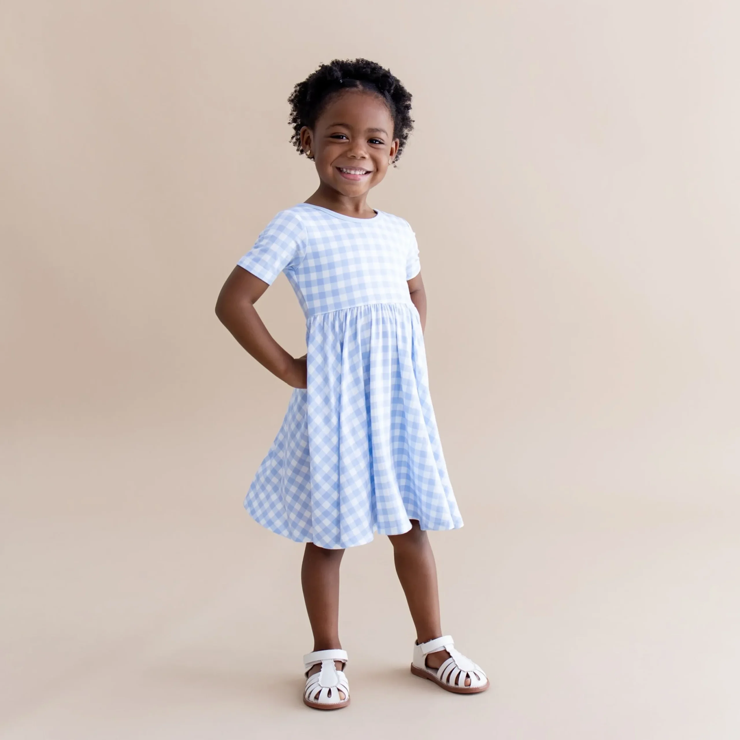 Twirl Dress in Gingham Breeze