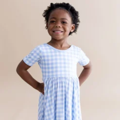 Twirl Dress in Gingham Breeze