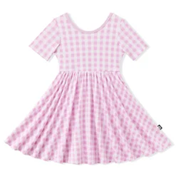 Twirl Dress in Gingham Thistle