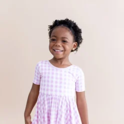Twirl Dress in Gingham Thistle