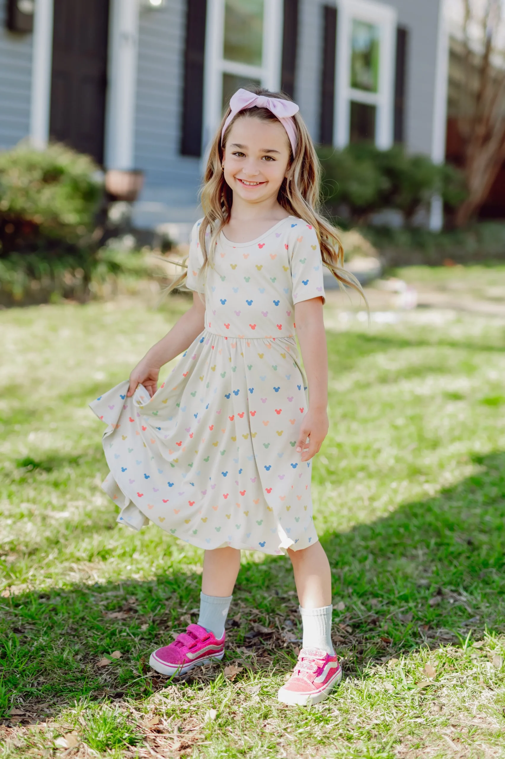 Twirl Dress in Pastel Mickey Mouse