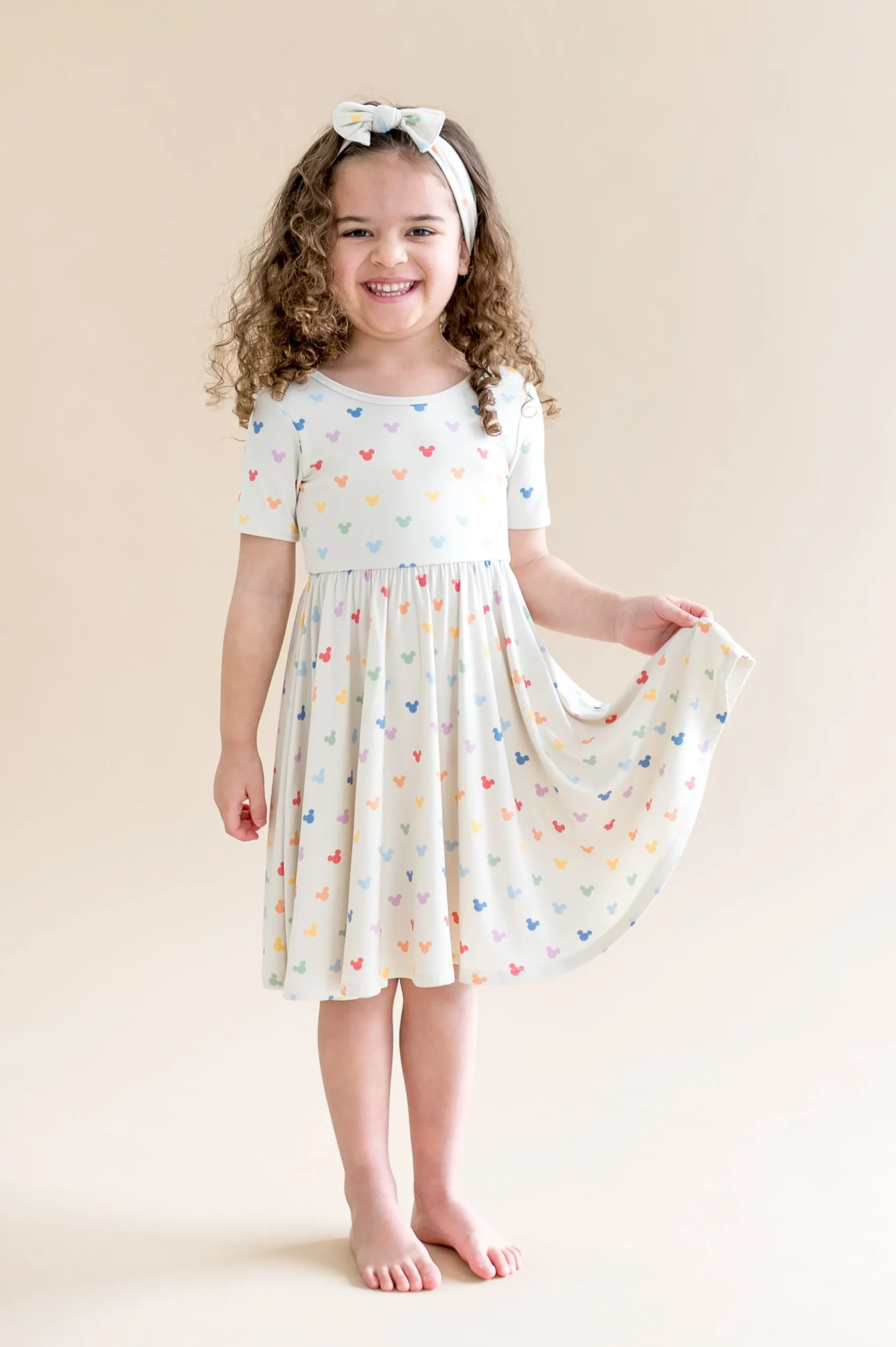 Twirl Dress in Pastel Mickey Mouse