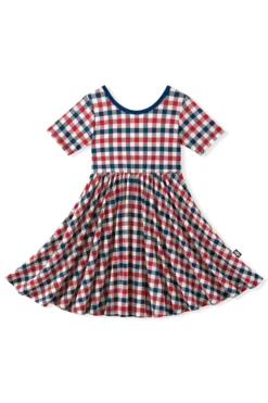 Twirl Dress in Patriotic Gingham