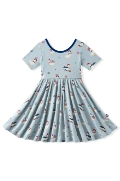 Twirl Dress in Patriotic Goose