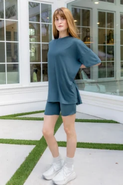 Women’s Biker Short Set in Atlantic