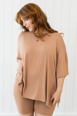 Women’s Biker Short Set in Latte