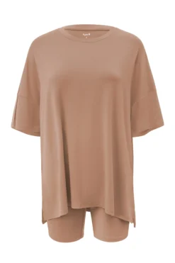 Women’s Biker Short Set in Latte