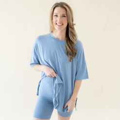 Women’s Biker Short Set in Slate