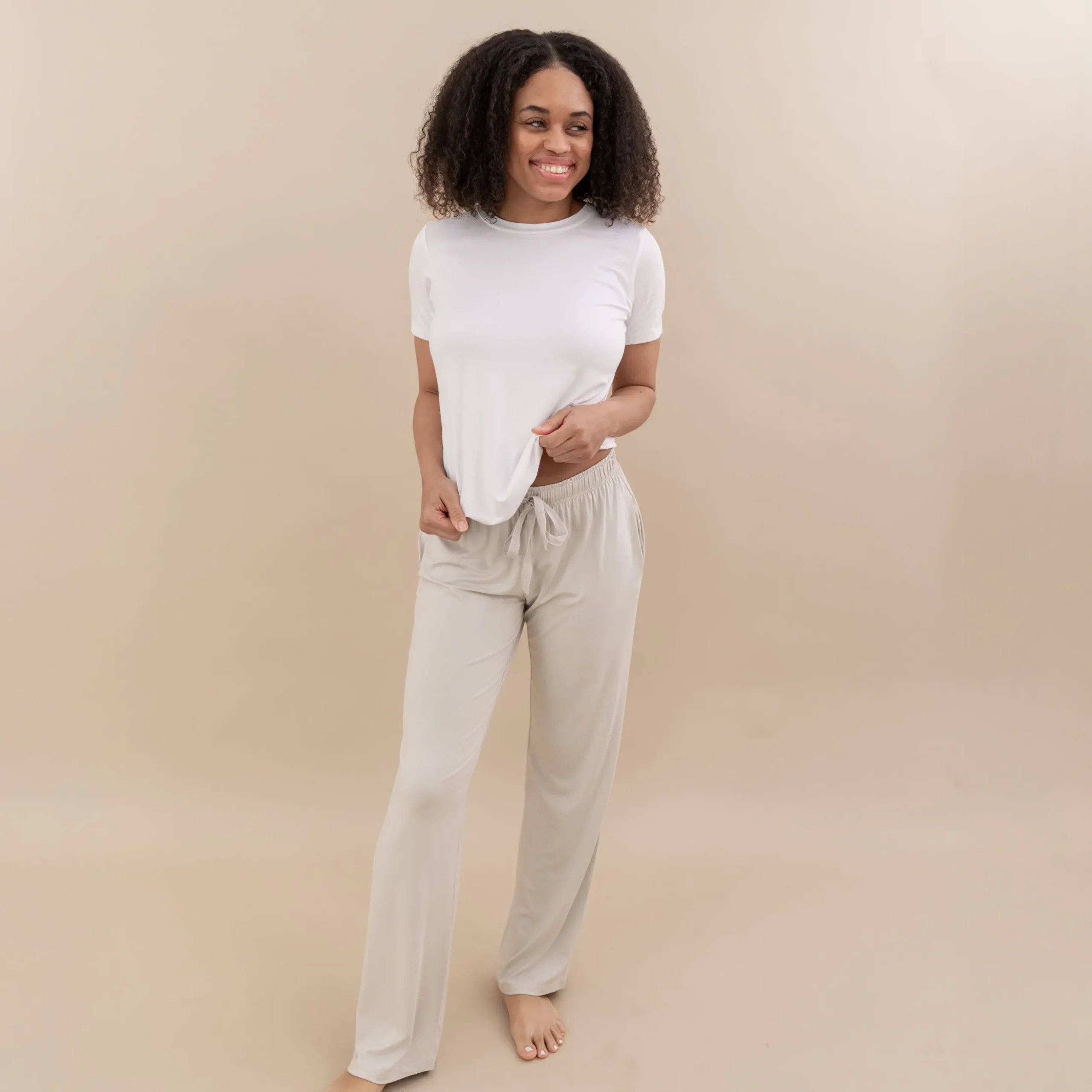 Women's Crew Neck Tee in Snow