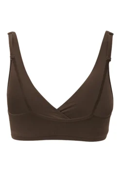 Women's Cross Front Bralette in Toffee