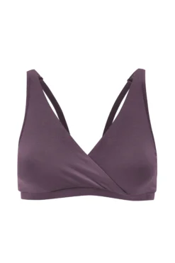 Women's Cross Front Bralette in Currant