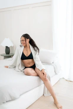 Women's Cross Front Bralette in Midnight