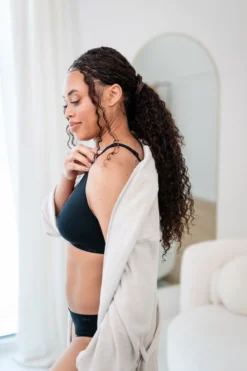 Women's Cross Front Bralette in Midnight
