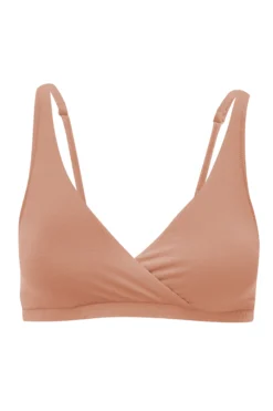 Women's Cross Front Bralette in Latte