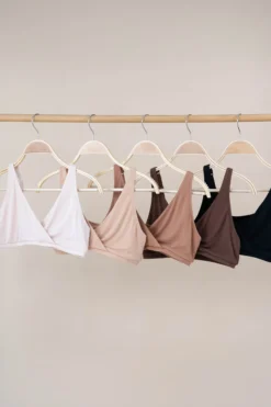 Women's Cross Front Bralette in Latte