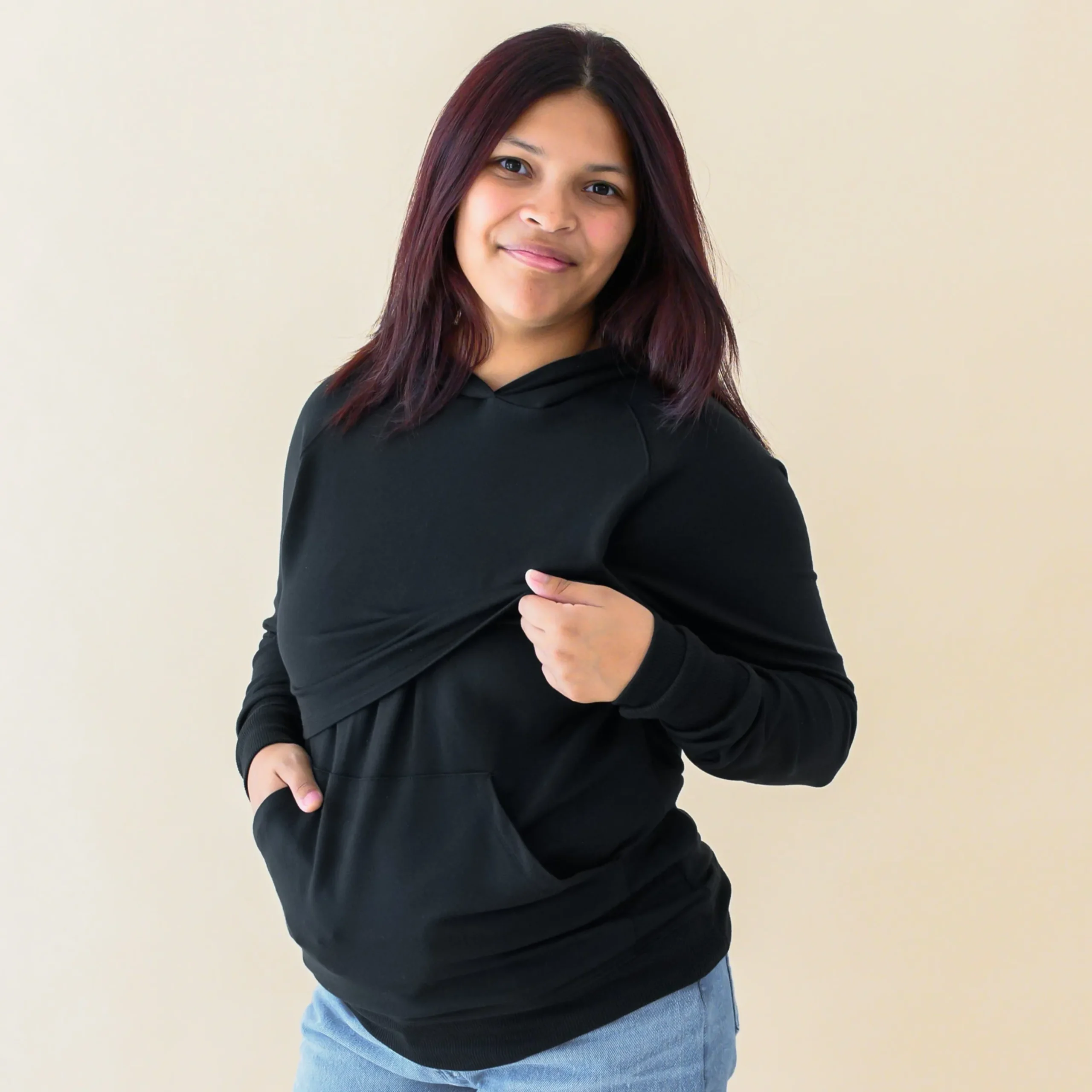 Women's French Terry Nursing Hoodie in Midnight