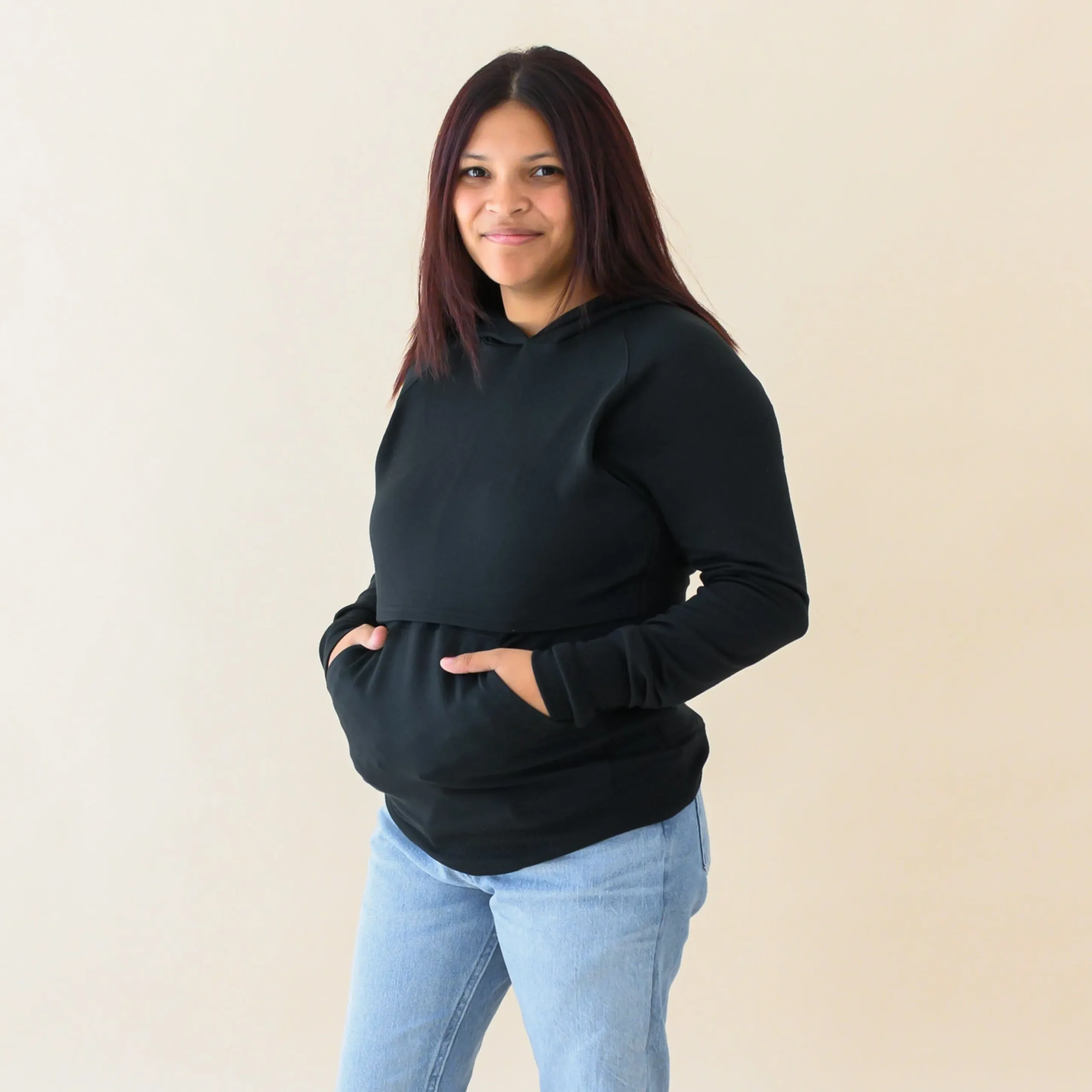 Women's French Terry Nursing Hoodie in Midnight