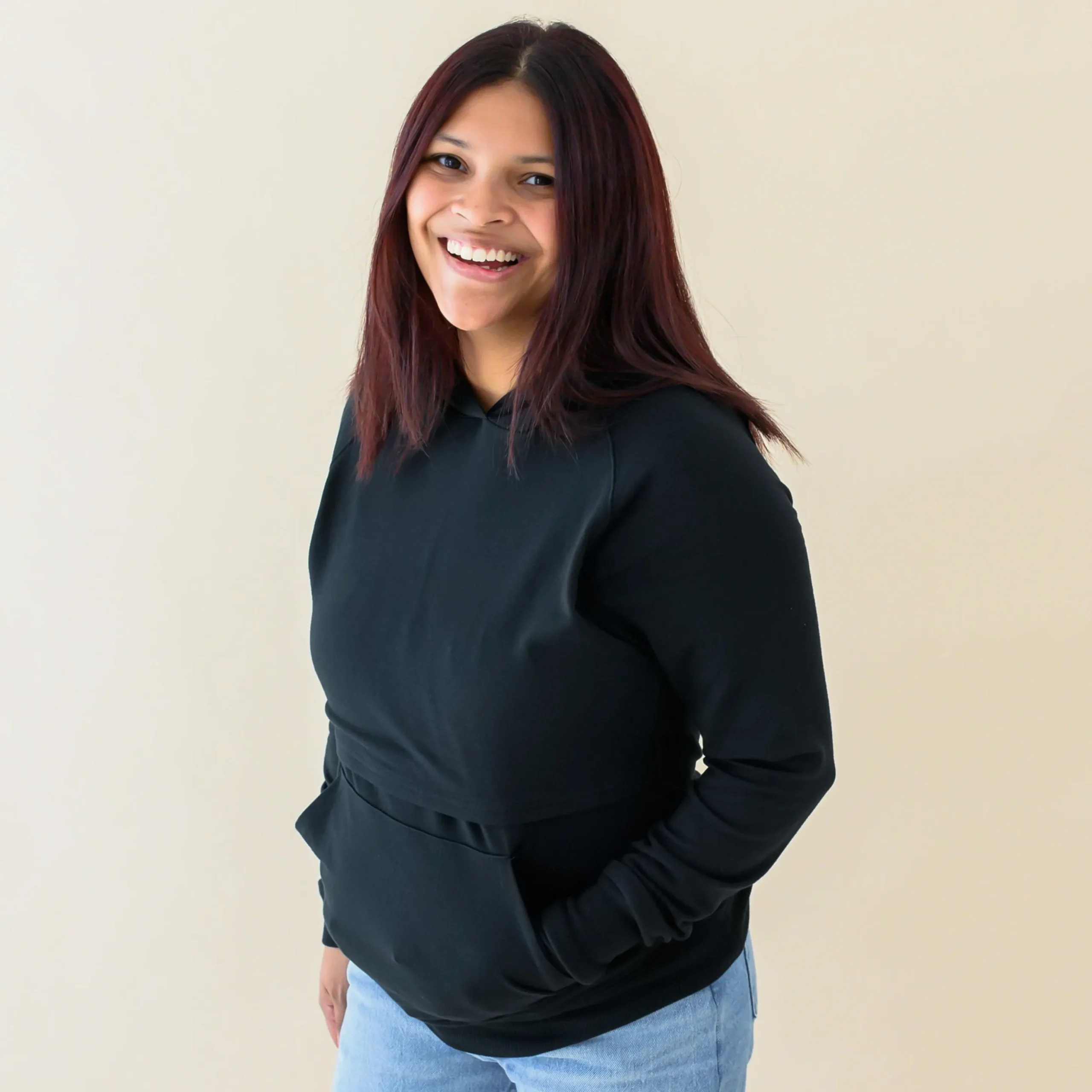 Women's French Terry Nursing Hoodie in Midnight