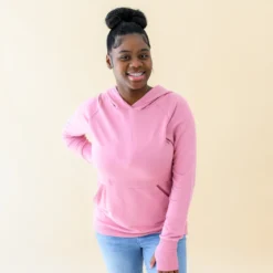 Women's French Terry Nursing Hoodie in Apple Blossom