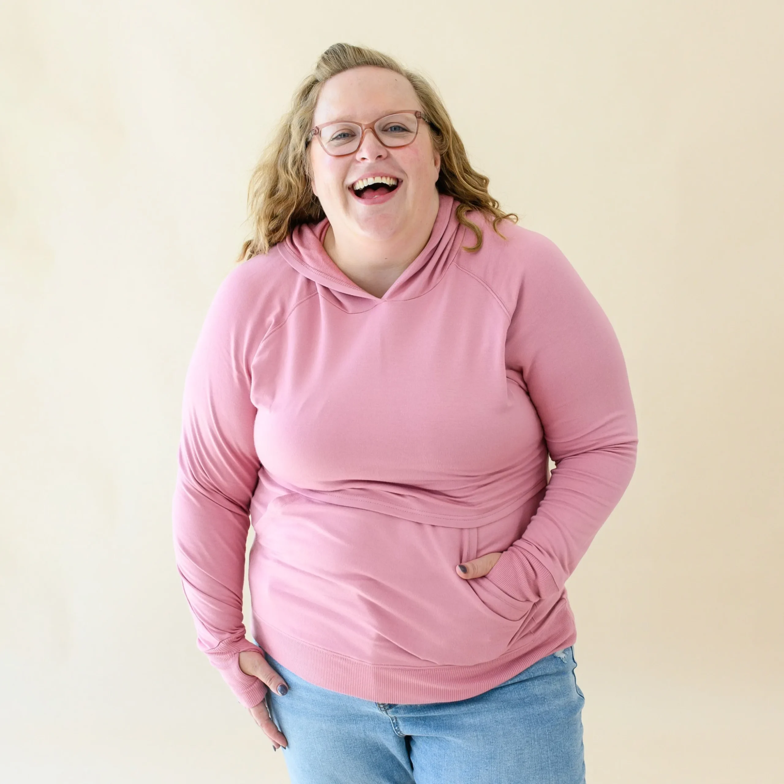 Women's French Terry Nursing Hoodie in Apple Blossom